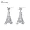Трехмерные серьги-капли с цирконом в виде Эйфелевой башни - Ювелирные изделия класса люкс для женщин