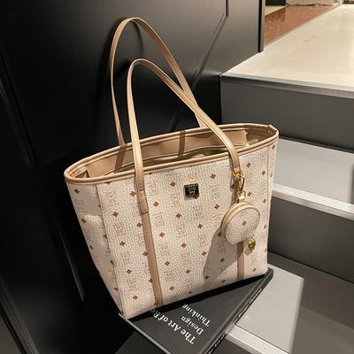 Large-capacity Bag Women's New Simple and Versatile Shoulder Shopping Bag, College Student Class Commuting Tote Bag