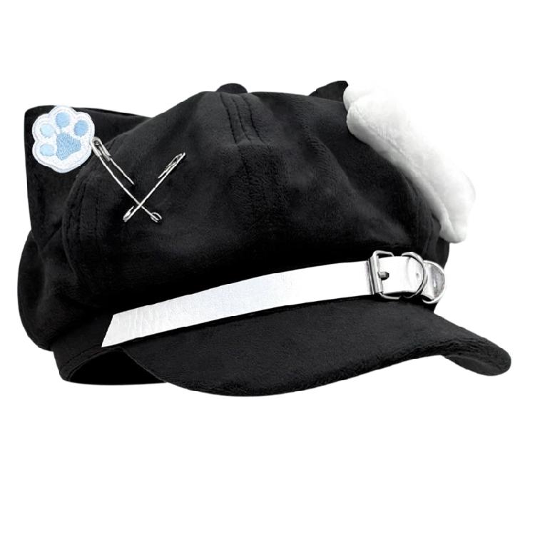 Fashion 2000s Cats Ear Beret Hat Soft Cotton Octagonal Hat for Women Girl Daily Outfit Anime Theme Headwear for Winter Wear