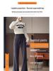 Women's Fleece-Lined Flared Knitted Wide-Leg Sweatpants, Thickened for Casual Winter Sports - Autumn/Winter 2024 Collection
