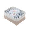 Japanese Style Storage Basket Set Linen Patchwork Home Organizer for Clutter