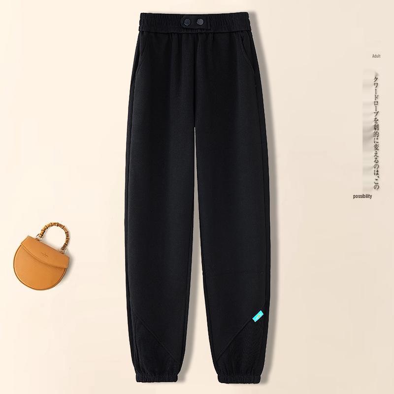 

2025 Women s High Waist Tapered Harem Sweatpants - Casual, Slimming, Versatile for Autumn/Winter 29/XL (Recommended for 115-125 jin) чёрный