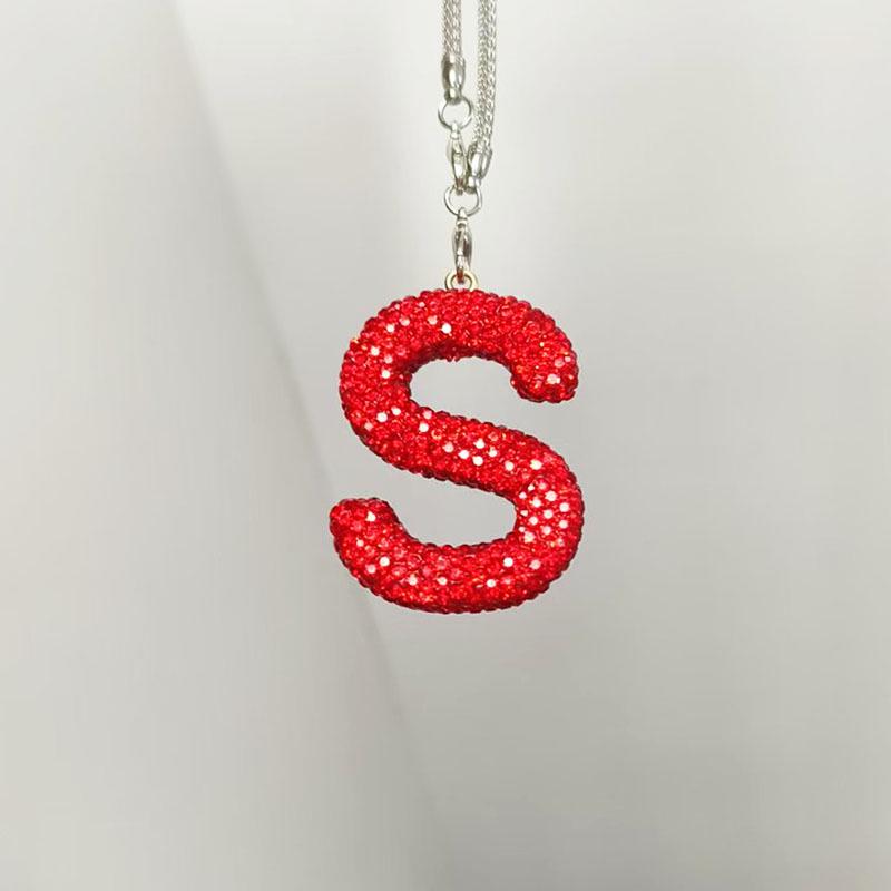 Rhinestone Ceramic Cross Pendant for Car Mirror Decor