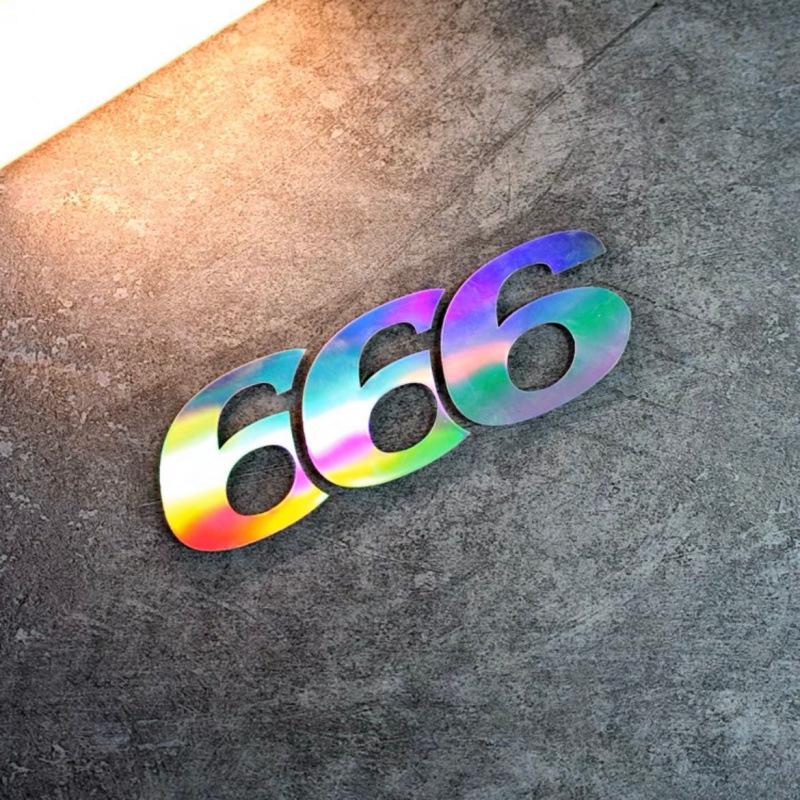 Personality 666 Gesture Decal for Cars, Bikes & Helmets Default