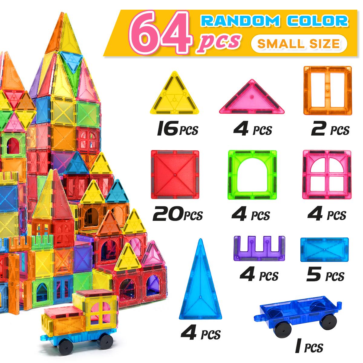 

40/64/100PCS Magnetic Building Blocks Montessori Educational Constructor Toys Set For Kids Game For Boys Girl Gifts