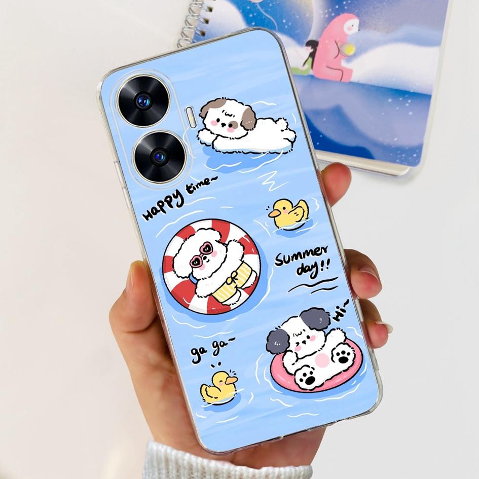 For Realme C55 Case RMX3710 Transparent Cover Fashion Patterns Soft Silicone Phone Cases For Realme C55 4G C 55 RealmeC55 Fundas