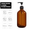 Δοσομετρητής Σαμπουάν και Μαλακτικού 500ml Καφέ Πλαστικά Μπουκάλια Σαπουνιού με Αντλία Δοχείο Αφρόλουτρου Αιθέριου Ελαίου
