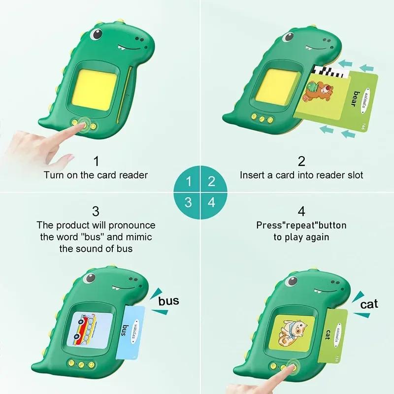 Talking Shiny Cards Early Educational Baby Young Boys Girls Preschool Learning Reading Machine Interactive Present Arabic Italian Russian