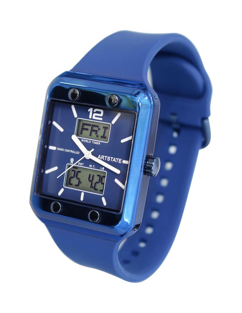 Armbanduhr mit Tag und Datum TPU und Lange Lebensdauer [ARTSTATE AS3246] Herren Funkgesteuerte Anzeige, Armband, (blau)