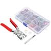 804Pcs Snap Fasteners Kit Sewing Button Punching Machine Hand Pressing Pliers Tools 9.5mm