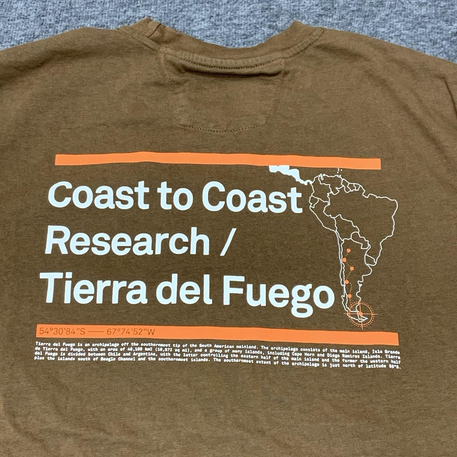 Hallinger Tierra Del Fuego Argentina Brown Tee Size Medium Relaxed Fit XL
