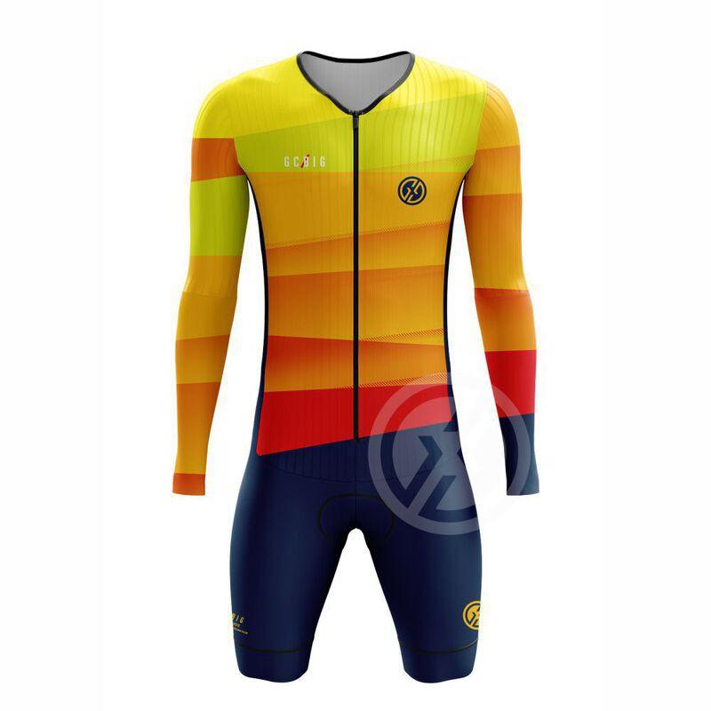 Mens Triathlon Suit Cycling Bodysuit Road Bike Racing Running Swimming Multi-Sport Performance Wear