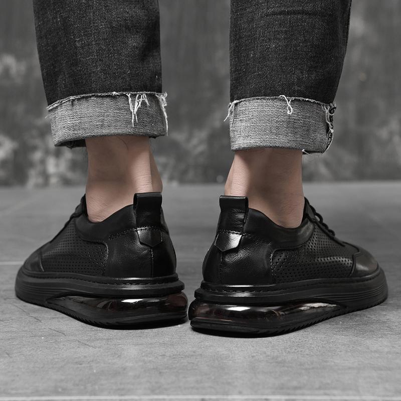 Модные мужские кроссовки из натуральной кожи для скейтбординга — фото 5