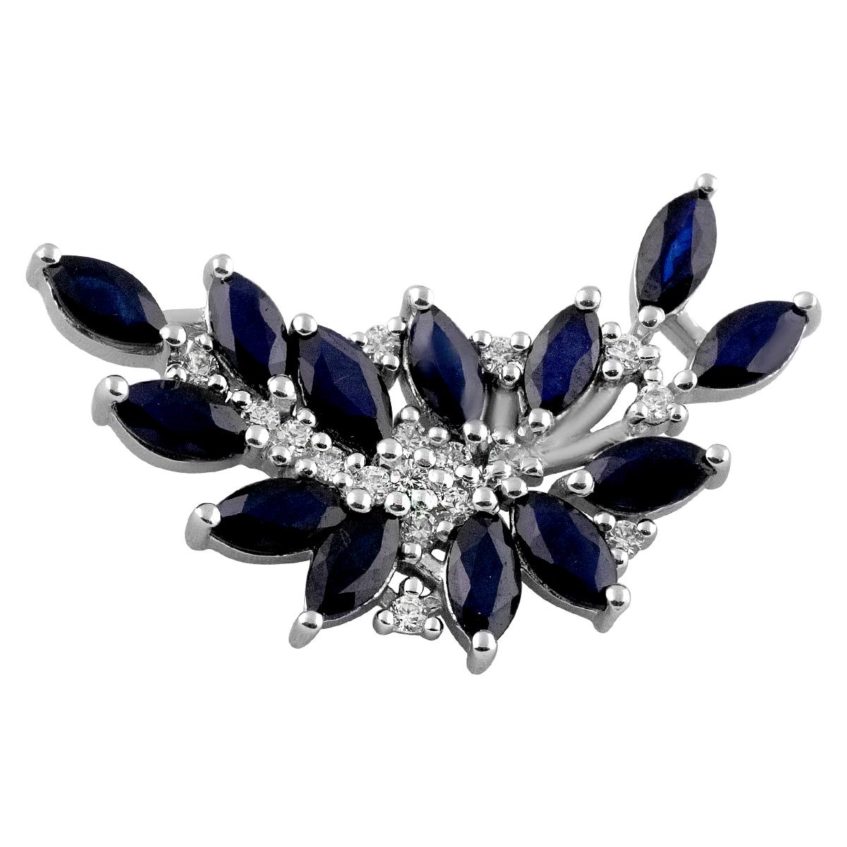 

Срібна брошка з натуральним сапфіром 4.752ct (2106517) сапфіровий