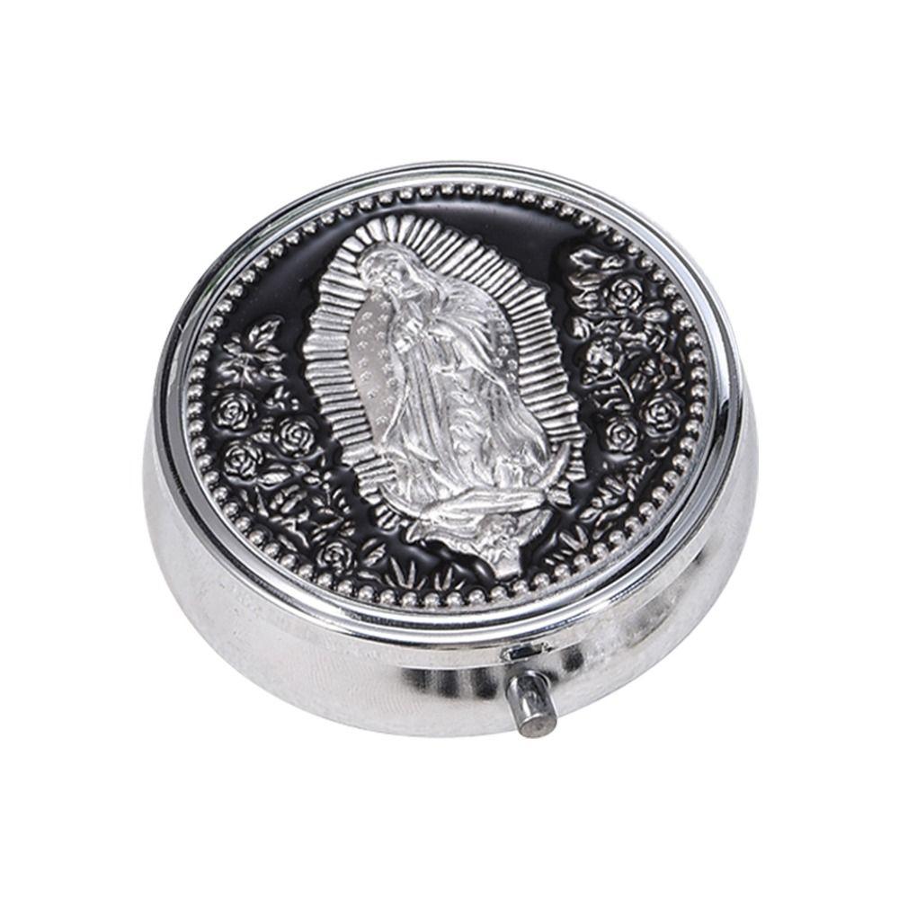 Classic Wowser Our Lady Prayer Rosary Storage Box Metallic Versatile Metal Gift Box Elegant Exquisite Jewelry Case Church Events