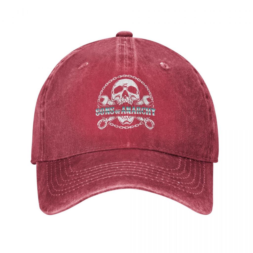 Casual Son Of Anarchy Skull Logo Baseball Cap Unisex Distressed Denim Washed Snapback Awesome Outlaw Outdoor Workouts Caps Hat