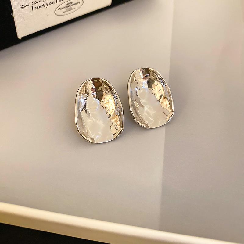 Geometric Sterling Silver Stud Earrings for Women - European & American Fashion, Simple Niche Style