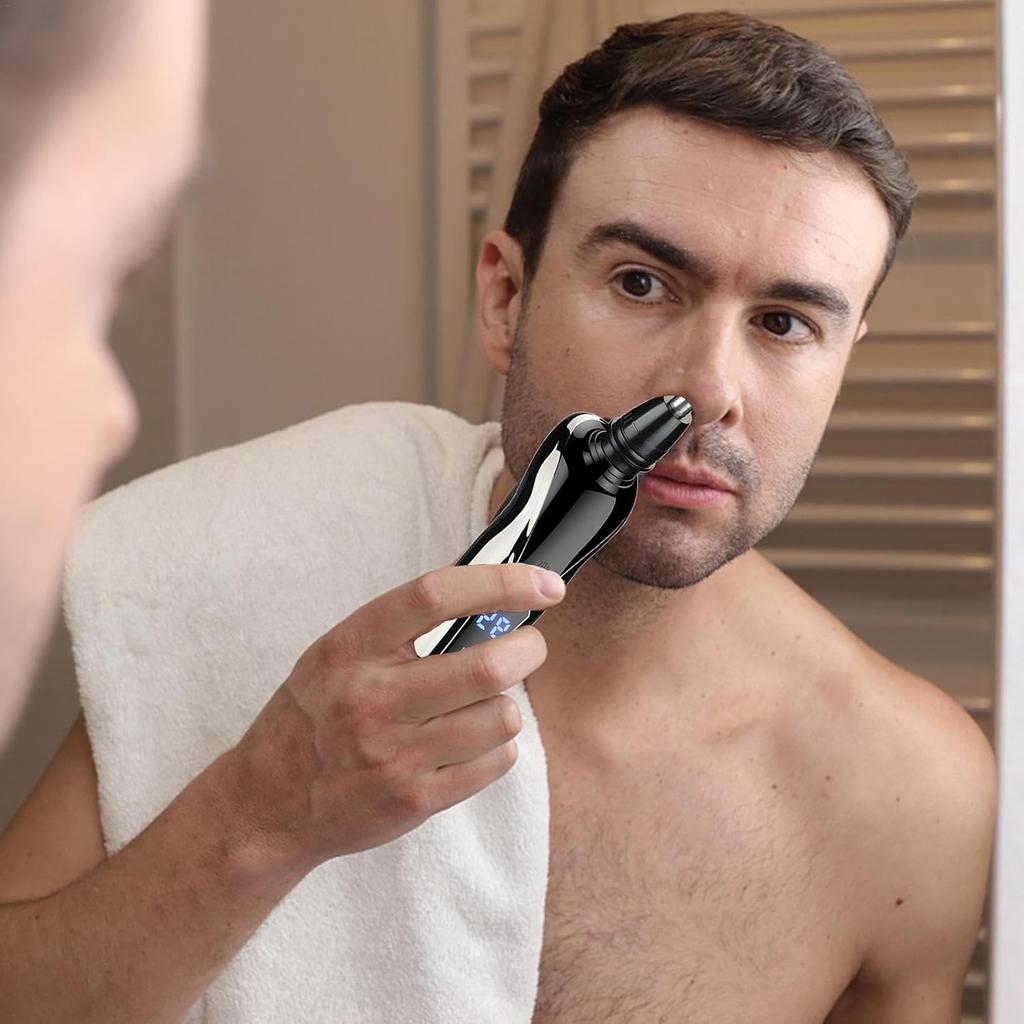 Smart Cordless Men's Razor 3-in-1 Trimmer - IPX4 Waterproof Electric Razor with LED Display and Travel Lock for Full Body Grooming