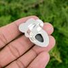925 Silver Orthoceras Fossil Stone Art Deco Flower Promise Daughter Ring Jewelry