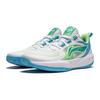 Li Ning Kids Light Foam Sports Comfortable Non-Slip Breathable Support Low-Top Basketball Shoes Kids Basketball Shoes White Blue YKBU046-5