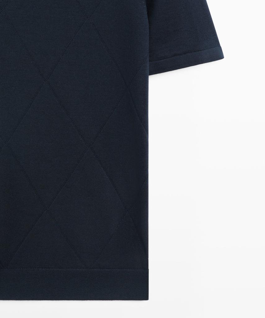 Masimodutti Diamond Pattern Jersey Polo