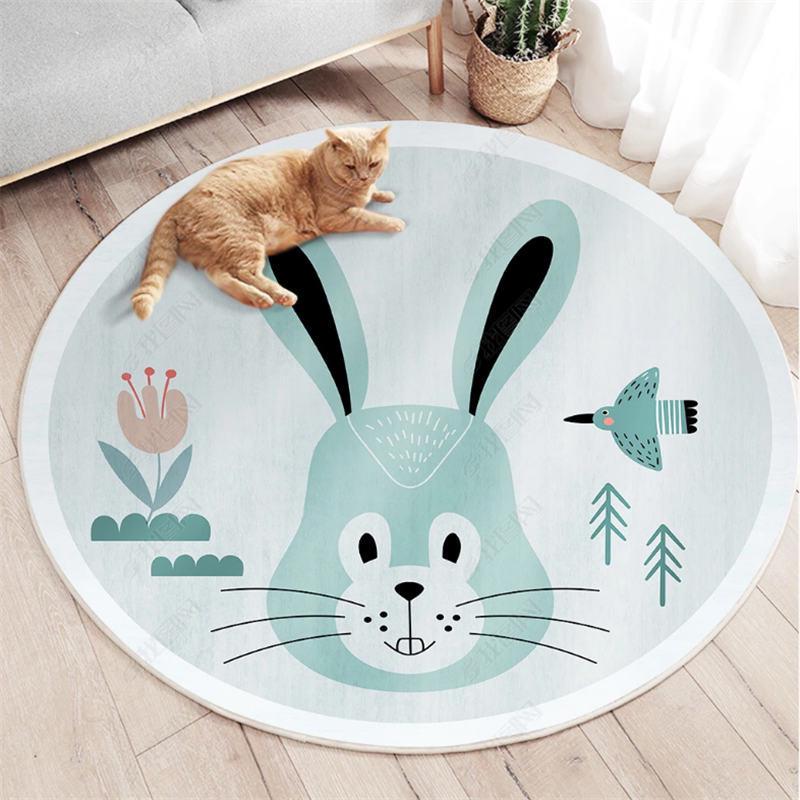 Cartoon Round Carpet for Kids: Living Room, Sofa, Coffee Table, Bedroom Cushion, Hanging Basket, and Chair Floor Mat