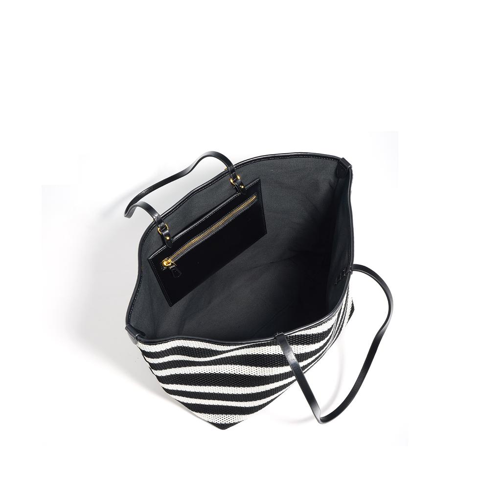 2025 erste Schicht Rindsleder gewebte Tragetasche großes Fassungsvermögen hohler Gemüsekorb Eimertasche lässiger Wind leichte Umhängetasche