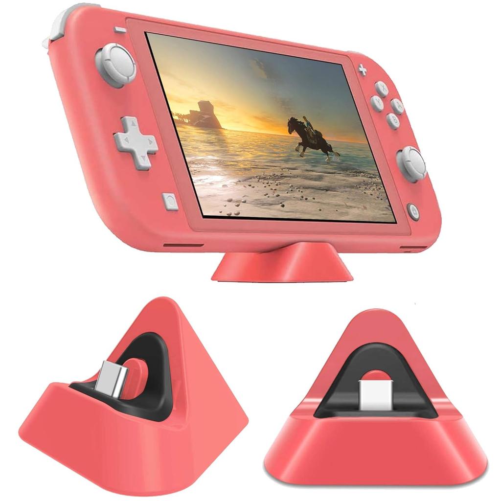 Charging Dock for Nintendo Switch Lite, Charging Stand Station Compatible with Nintendo Switch (Coral)