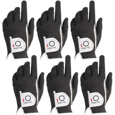 Men's 6-Piece Golf Glove Set, Suede-Like Synthetic Leather, Fiber Cloth, and Mesh Fabric, Soft, Breathable, Quick-Drying, Abrasion-Resistant, Washable