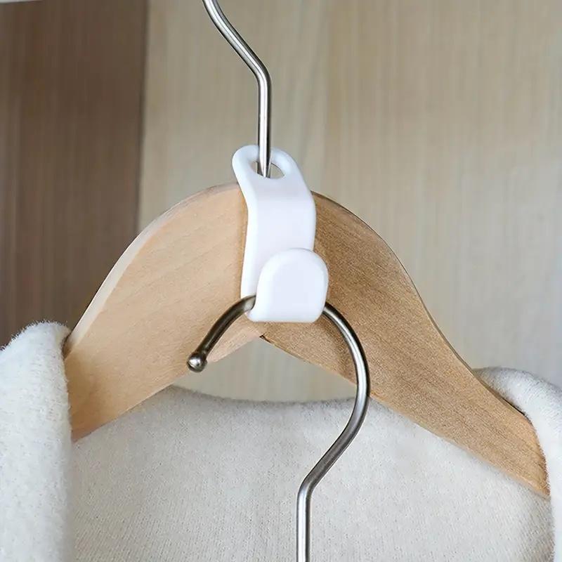 50-Pack Plastic Hanger Connectors, Heavy-Duty Space Saver for Closet & Wardrobe Organization