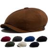 Men Women Beret Spring Autumn Thin Soft Top Vintage Newsboy Cap Casual Octagonal Hat For Unisex Elastic Head Circumference