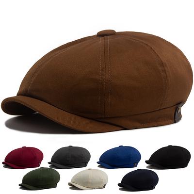 Men Women Beret Spring Autumn Thin Soft Top Vintage Newsboy Cap Casual Octagonal Hat For Unisex Elastic Head Circumference