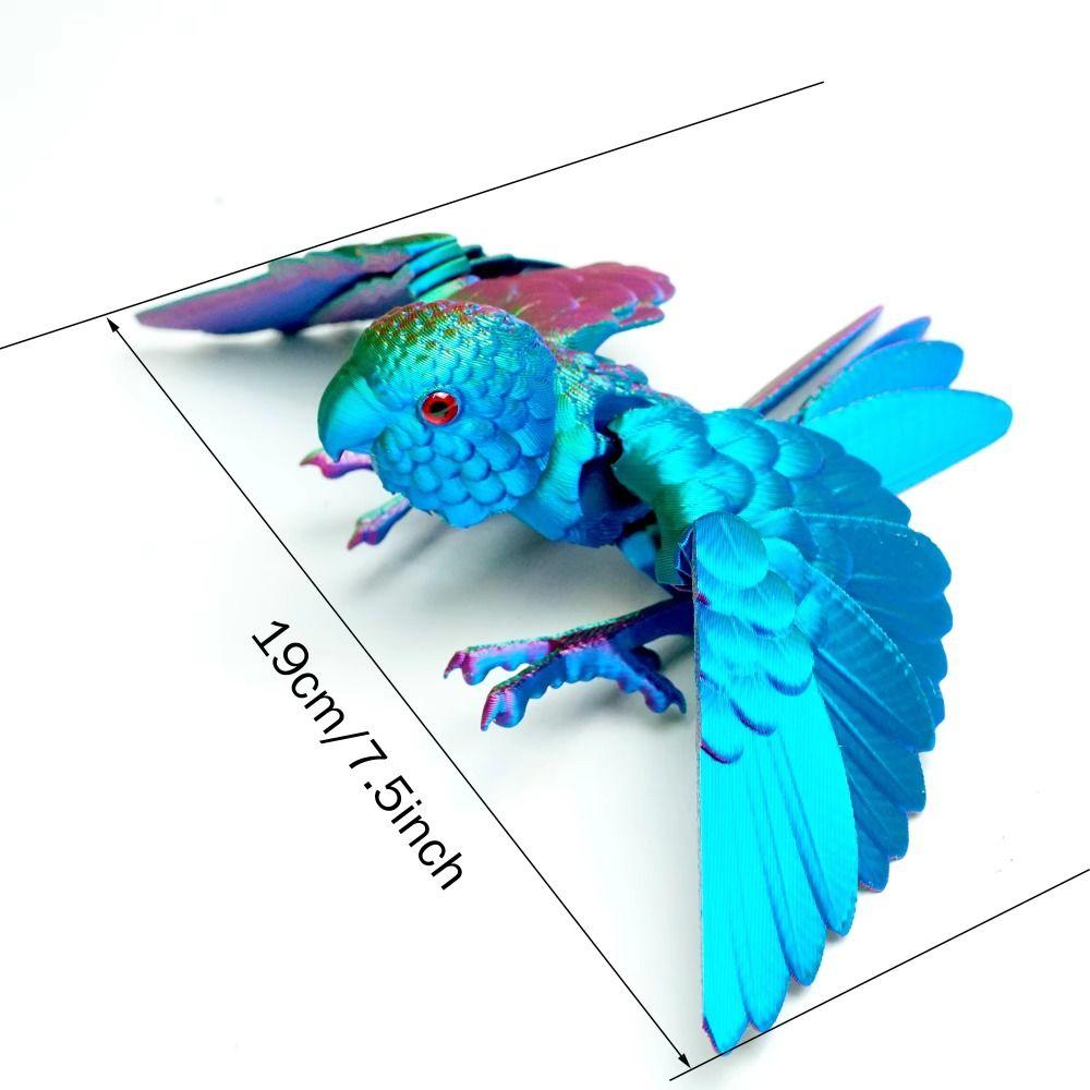Flexible Animal 3D Printed Parrot Animal 3D Articulated Parrot  Toys  Landscaping Decoration