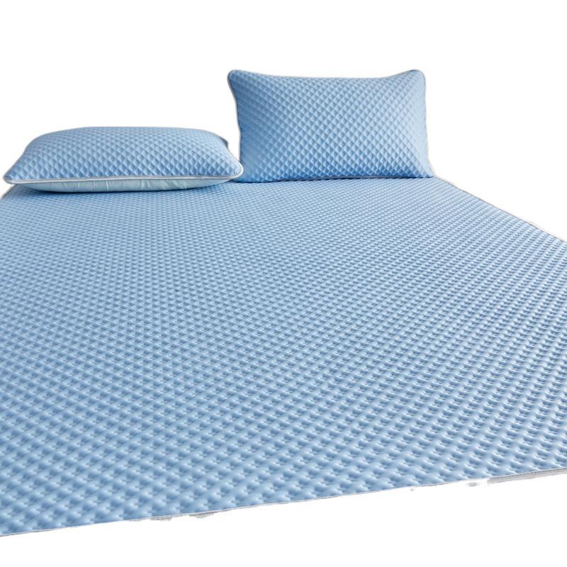 Summer Ice Silk Cooling Mat Bean Bag Three-Piece Bedding Style Dormitory Student Single Washable Home Air Conditioned Mat