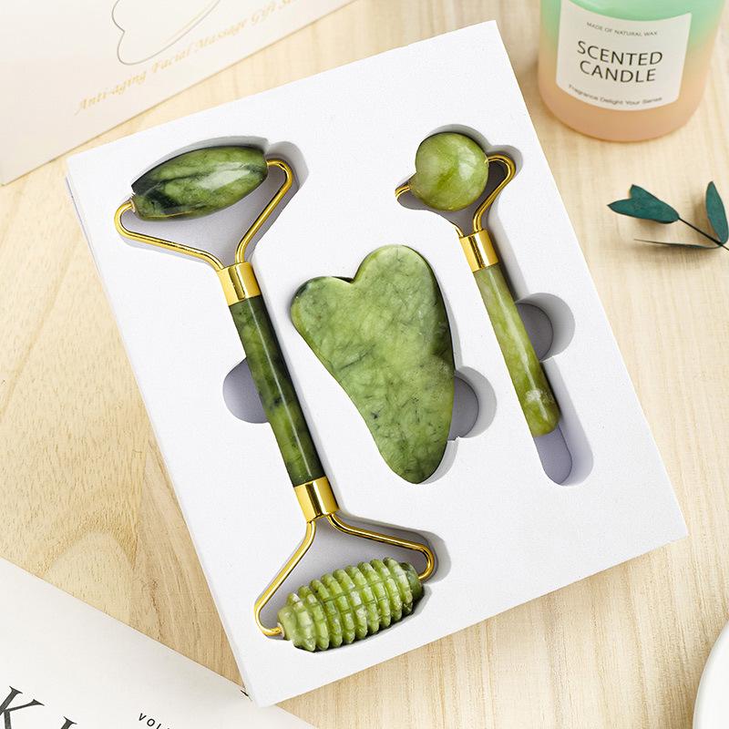 1set Natural Face Gua Sha Stone Massager for Body Neck Eye Care Spa Skin Lifting Beauty Massage Tools