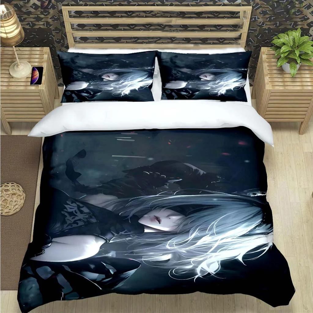 Famous Film Role A-Automata Nier Print Bedding Sets Bed Supplies Set Comforter Set Teens Girls Cartoon Twin Single Kid Gift