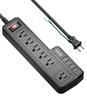 Micshion USB-Steckdosenleiste mit Einzelschaltern, 6 AC-Ladeanschlüsse (110-240V) + 4 USB-Anschlüsse (3,4A/5V), Wandmontagehaken, Schnellladung, Überspannungsschutz