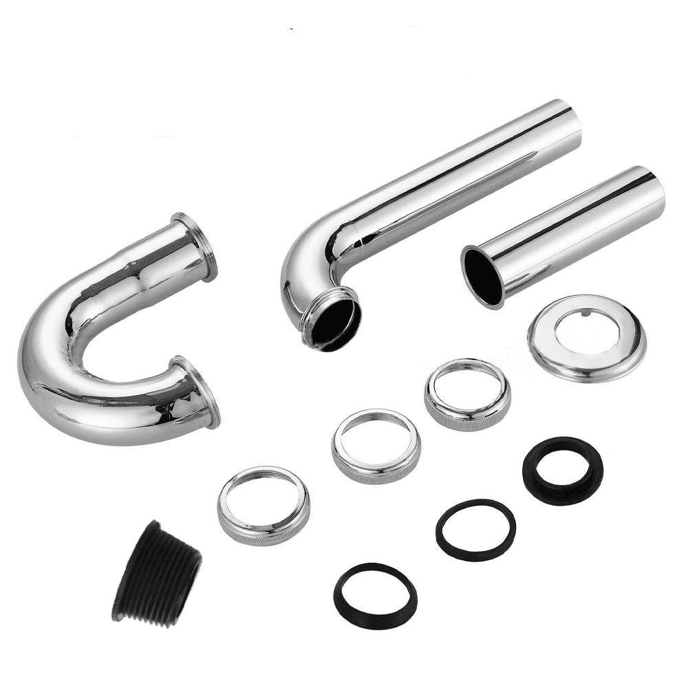 Stainless Steel Waste Drain Valve Siphon Odor Proof Drain Valve Used for Basin Drainage Wall Drainage Curved Drainage Pipe