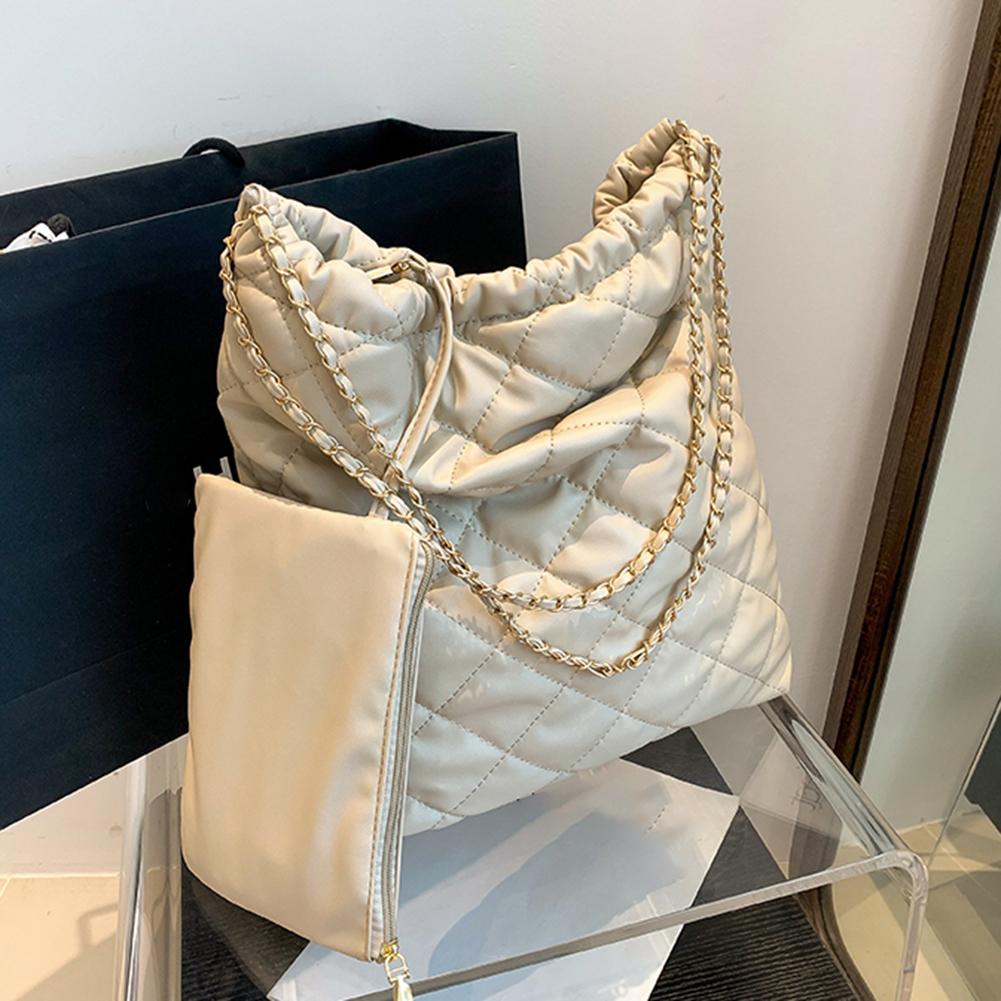 

Женская сумка через плечо большой вместимости, сумка через плечо из искусственной кожи, однотонная сумка-тоут с ромбом, простая женская дорожная сумка для офисных путешествий