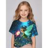 Children Clothing Girls Enchanting 3d Fairy Print Short Sleeve T Shirt Tops Comfortable Crew Neck Casual Tees Kids Girl Clothes