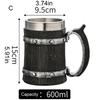 Large Capacity Beer Mugs For Outdoors Use With Retro Woodgrain Finish Nonrust Steel Insulated Cup Thermal Resin Construction