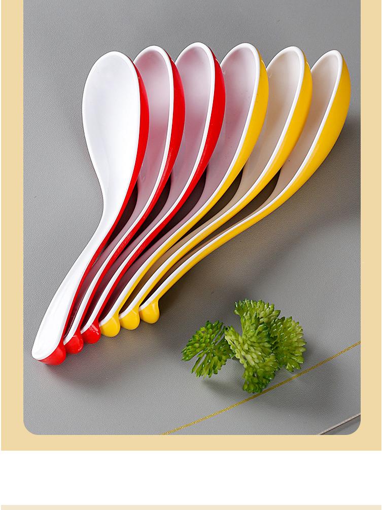Xiangyuanmei Colorful Melamine Soup Spoon - Restaurant & Hotel Stirring Spoon, Imitation Porcelain, Plastic, for Hot Pot