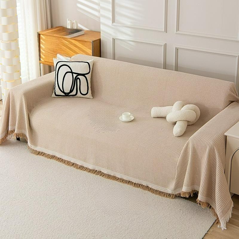 Sofa Cover Towel Cover All-inclusive Cover Cloth Cream Style High-grade Cotton Yarn Camping Blanket Sofa Cushion Four Seasons Universal Dustproof