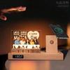 Photo Acrylic Night Light Custom Picture LED Lamp with Wooden Base for Mother's Day Father's Day Birthday Gifts Home Decor