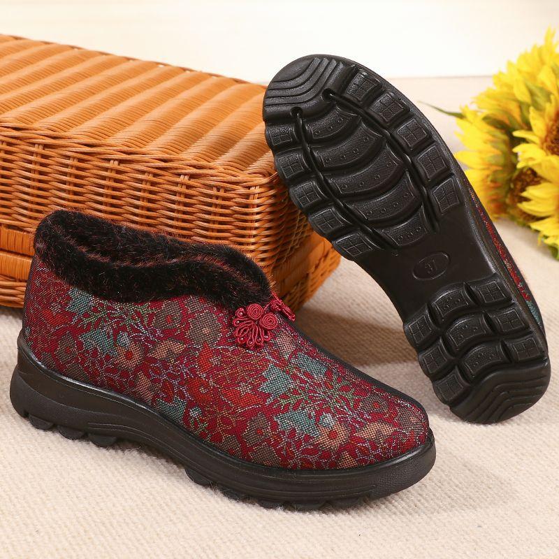 Peking Stoffschuhe ältere Baumwollschuhe Winter Samt verdickt ältere rutschfeste Baumwollstiefel weiche Sohle warm Oma Mutter Schuhe