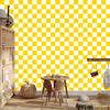 Checkerboard Wallpaper Yellow and White for Living Room and Bedroom 50x1000