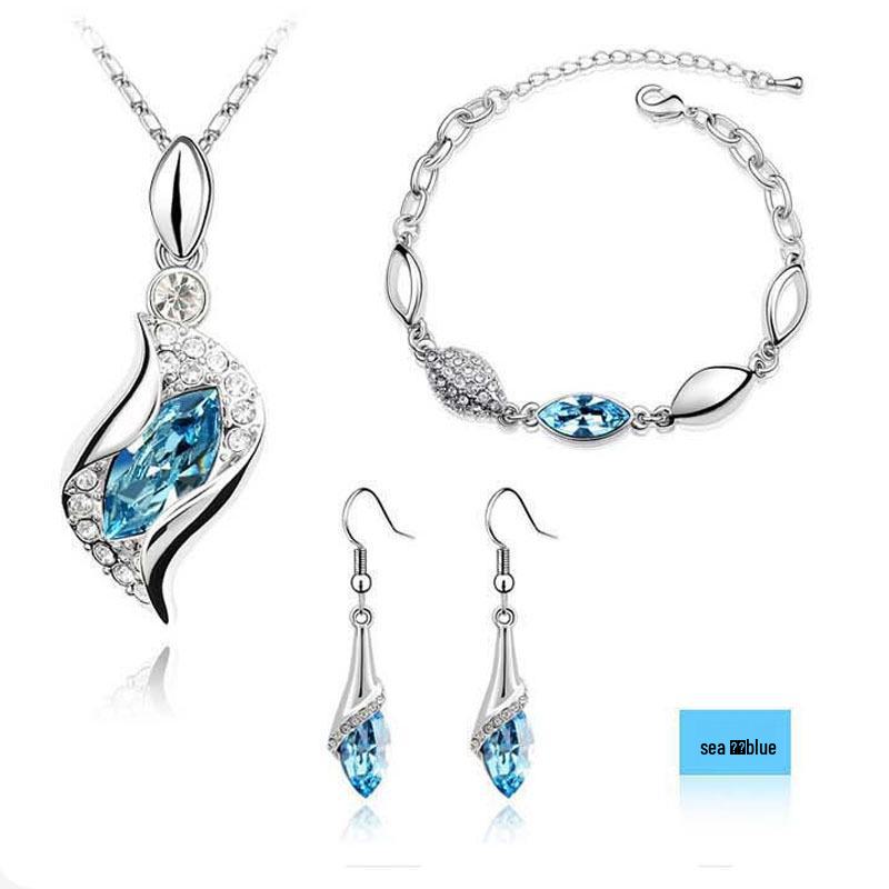 

Комплект украшений из 3 предметов «Ангел Фея» с кристаллами: Ожерелье, серьги и браслет