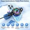Digital Display Magnetic Phone Cooler, RGB Portable Phone Radiator with Magnetic Patch, USB‑C Cable & Universal Clamp for Gaming Mobile Phones