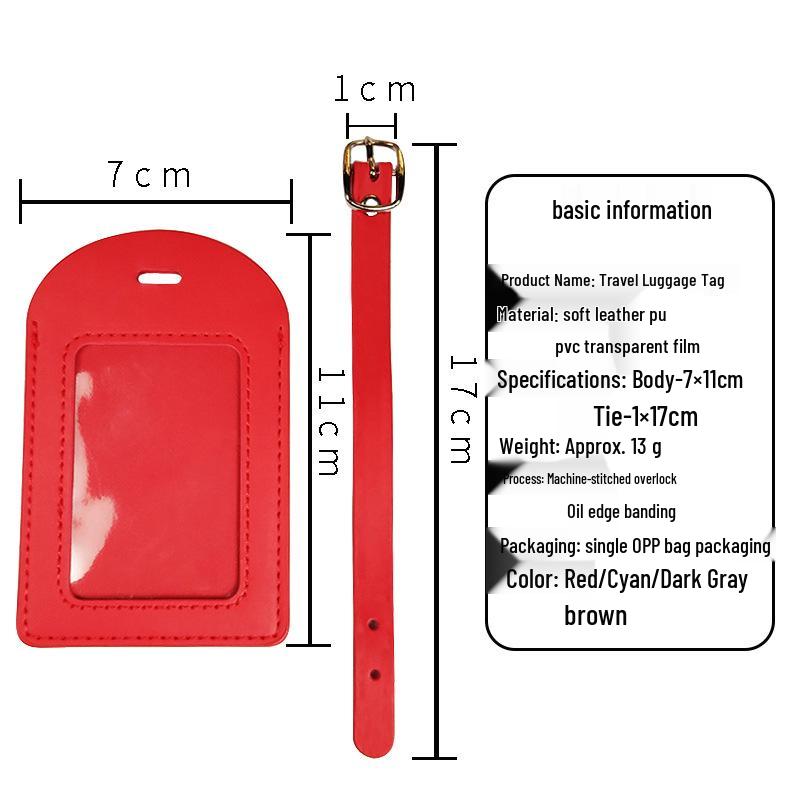 Multicolor PU Leather Luggage Tag, Customizable with Company Logo, for Trolley Bags and Suitcases.