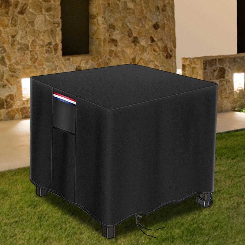 Rectangular Outdoor Patio Firepit Cover Windproof Table Cover Leak-Proof Protection Fire Pit Cover for All-Season Use